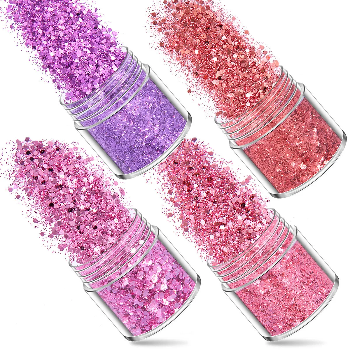 SNASAN 4Pcs Color Superfine Glitters Powder 1mm Sequins Mix For Jewelry Making DIY UV Epoxy Resin Silicone Mold Filling Material