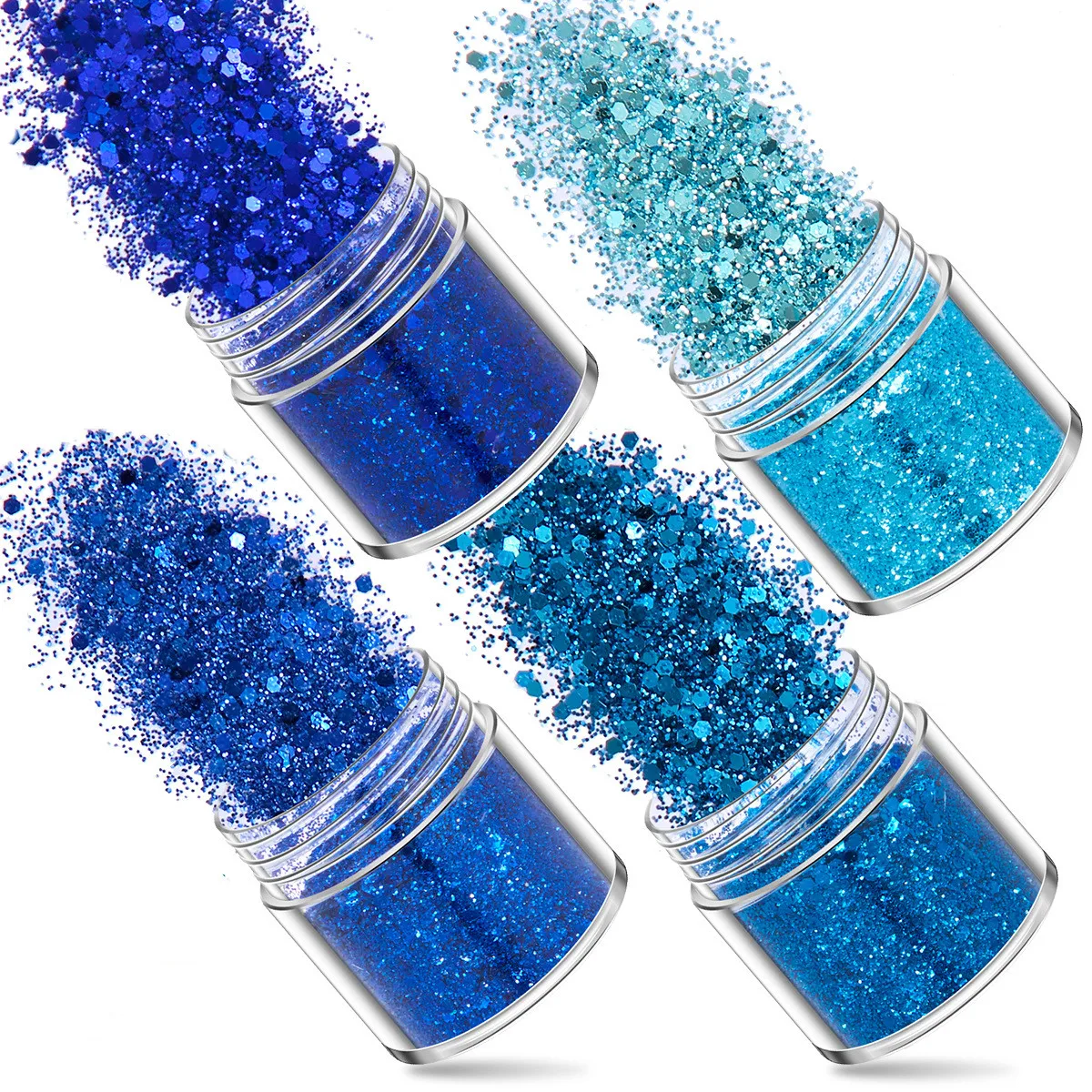 SNASAN 4Pcs Color Superfine Glitters Powder 1mm Sequins Mix For Jewelry Making DIY UV Epoxy Resin Silicone Mold Filling Material