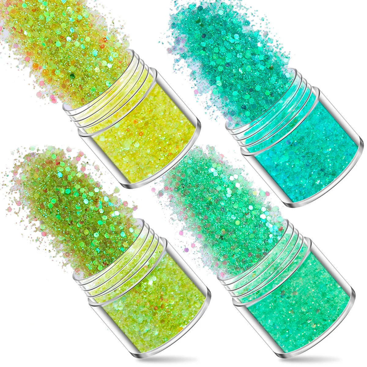 SNASAN 4Pcs Color Superfine Glitters Powder 1mm Sequins Mix For Jewelry Making DIY UV Epoxy Resin Silicone Mold Filling Material