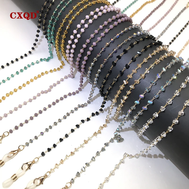 Fashion Reading Glasses Chain For Women Sunglasses Cords Casual 4mm Geometric Triangle Beaded Stainless Steel Eyeglass Masks
