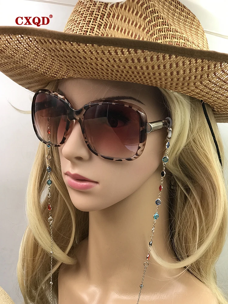 Fashion Reading Glasses Chain For Women Sunglasses Cords Casual 4mm Geometric Triangle Beaded Stainless Steel Eyeglass Masks