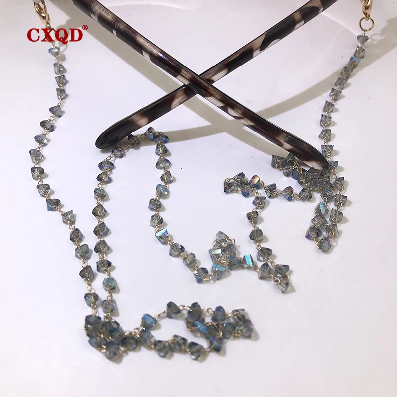 Fashion Reading Glasses Chain For Women Sunglasses Cords Casual 4mm Geometric Triangle Beaded Stainless Steel Eyeglass Masks