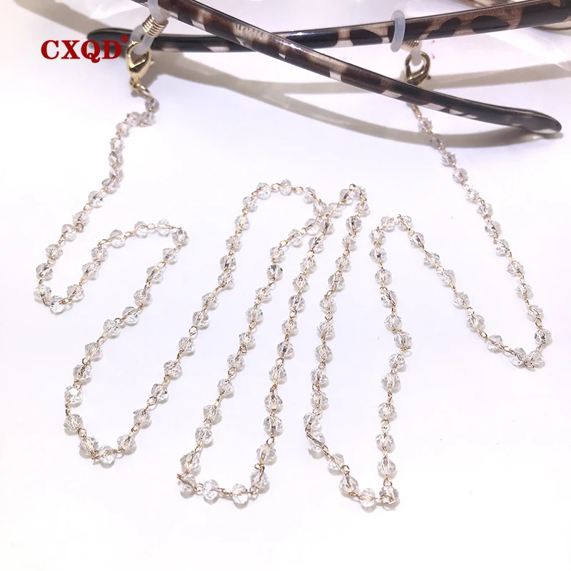 Fashion Reading Glasses Chain For Women Sunglasses Cords Casual 4mm Geometric Triangle Beaded Stainless Steel Eyeglass Masks