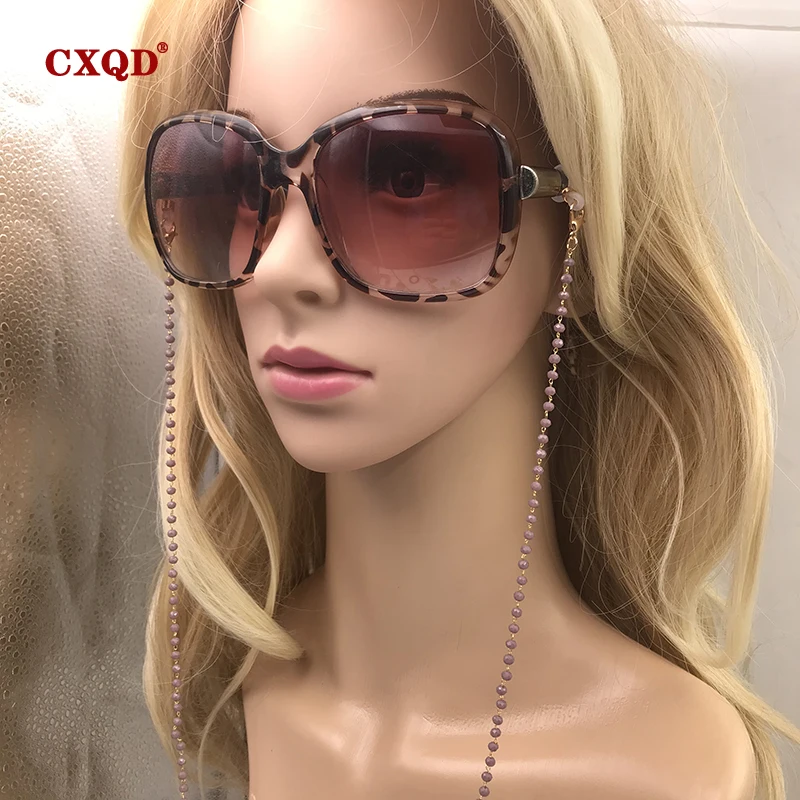 Fashion Reading Glasses Chain For Women Sunglasses Cords Casual 4mm Geometric Triangle Beaded Stainless Steel Eyeglass Masks
