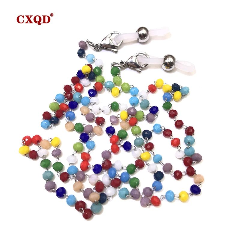 Fashion Reading Glasses Chain For Women Sunglasses Cords Casual 4mm Geometric Triangle Beaded Stainless Steel Eyeglass Masks