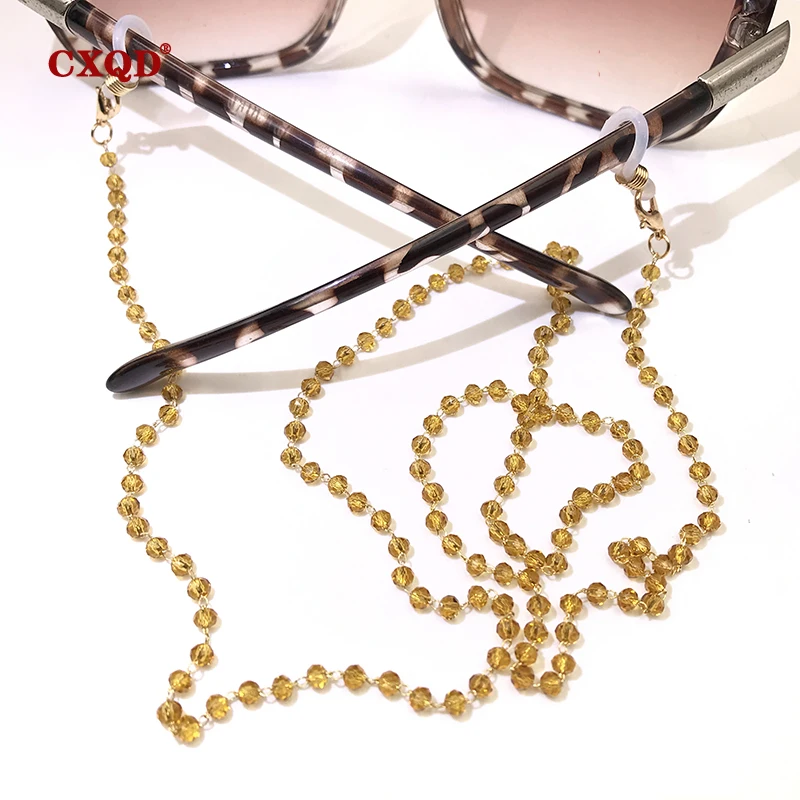 Fashion Reading Glasses Chain For Women Sunglasses Cords Casual 4mm Geometric Triangle Beaded Stainless Steel Eyeglass Masks
