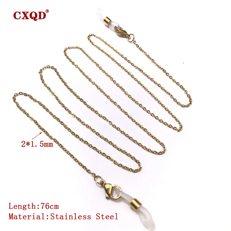 Fashion Reading Glasses Chain For Women Sunglasses Cords Casual 4mm Geometric Triangle Beaded Stainless Steel Eyeglass Masks