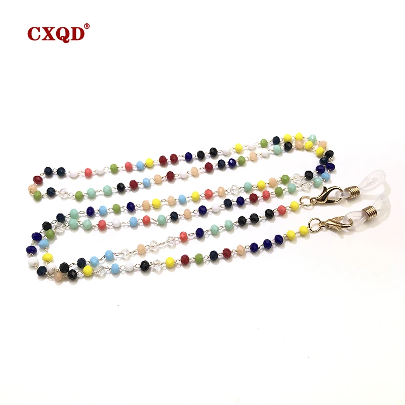 Fashion Reading Glasses Chain For Women Sunglasses Cords Casual 4mm Geometric Triangle Beaded Stainless Steel Eyeglass Masks