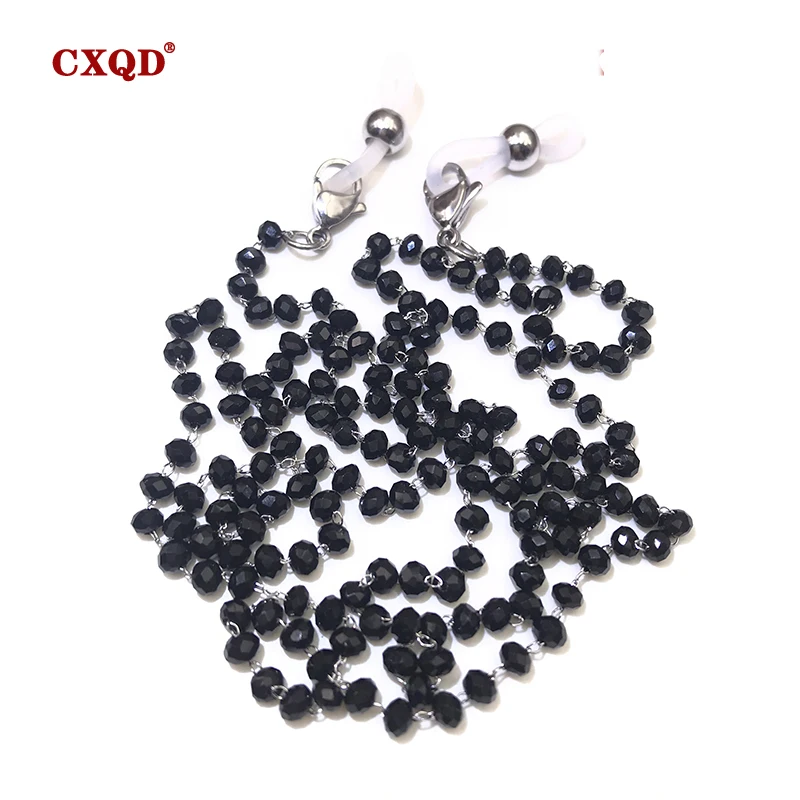 Fashion Reading Glasses Chain For Women Sunglasses Cords Casual 4mm Geometric Triangle Beaded Stainless Steel Eyeglass Masks