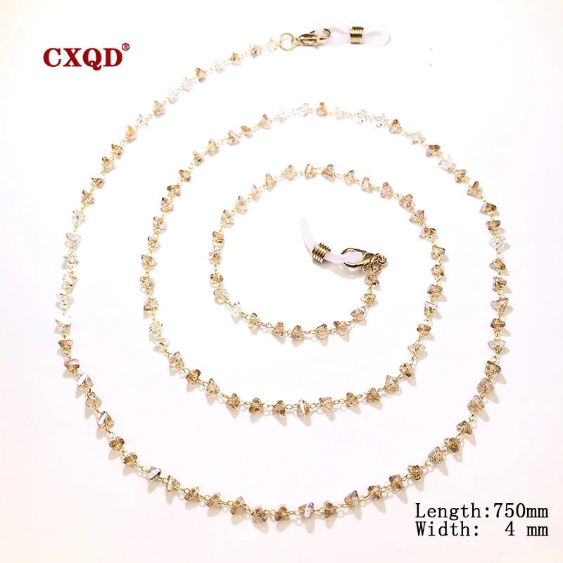 Fashion Reading Glasses Chain For Women Sunglasses Cords Casual 4mm Geometric Triangle Beaded Stainless Steel Eyeglass Masks