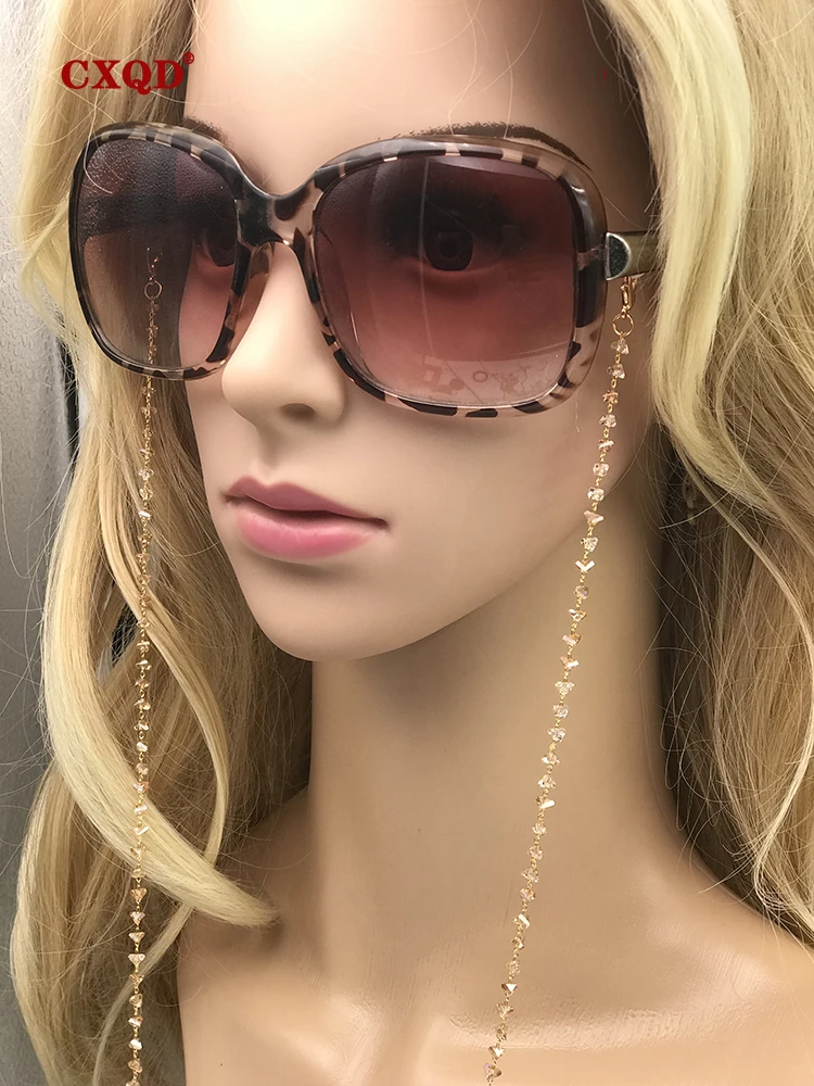 Fashion Reading Glasses Chain For Women Sunglasses Cords Casual 4mm Geometric Triangle Beaded Stainless Steel Eyeglass Masks