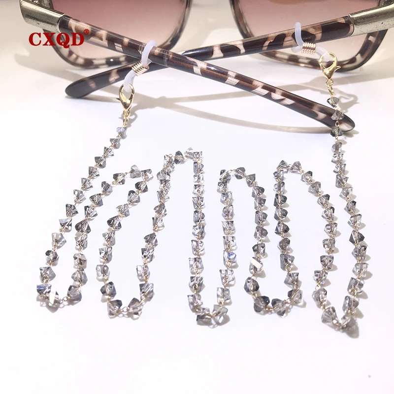 Fashion Reading Glasses Chain For Women Sunglasses Cords Casual 4mm Geometric Triangle Beaded Stainless Steel Eyeglass Masks