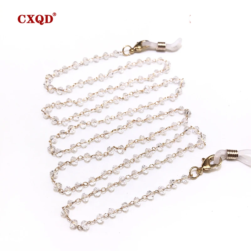 Fashion Reading Glasses Chain For Women Sunglasses Cords Casual 4mm Geometric Triangle Beaded Stainless Steel Eyeglass Masks