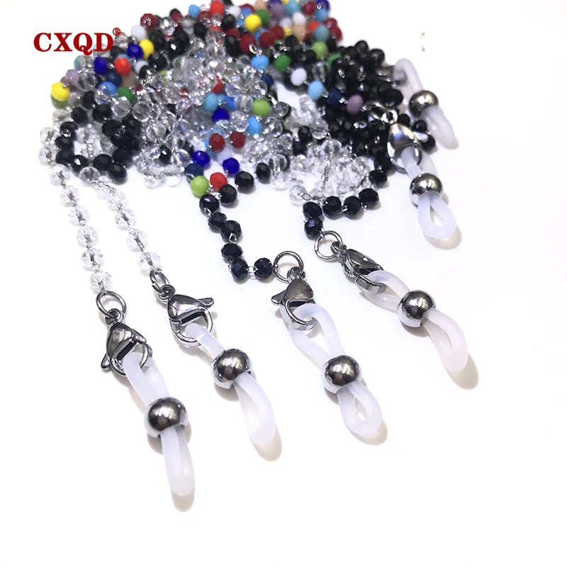Fashion Reading Glasses Chain For Women Sunglasses Cords Casual 4mm Geometric Triangle Beaded Stainless Steel Eyeglass Masks