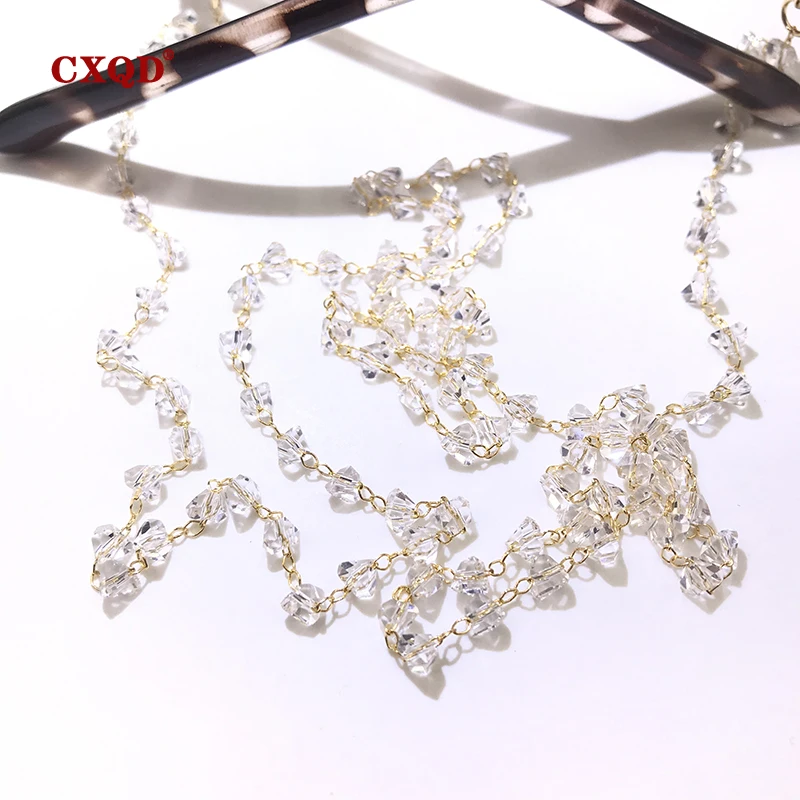 Fashion Reading Glasses Chain For Women Sunglasses Cords Casual 4mm Geometric Triangle Beaded Stainless Steel Eyeglass Masks