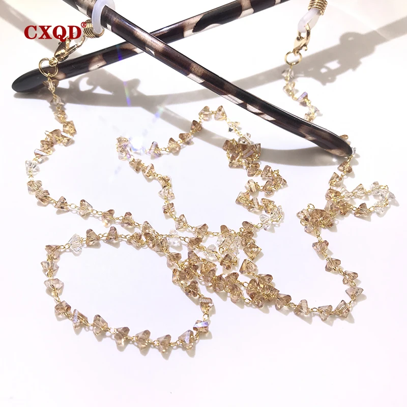 Fashion Reading Glasses Chain For Women Sunglasses Cords Casual 4mm Geometric Triangle Beaded Stainless Steel Eyeglass Masks
