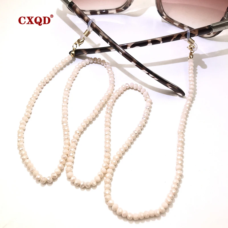 Fashion Reading Glasses Chain For Women Sunglasses Cords Casual 4mm Geometric Triangle Beaded Stainless Steel Eyeglass Masks