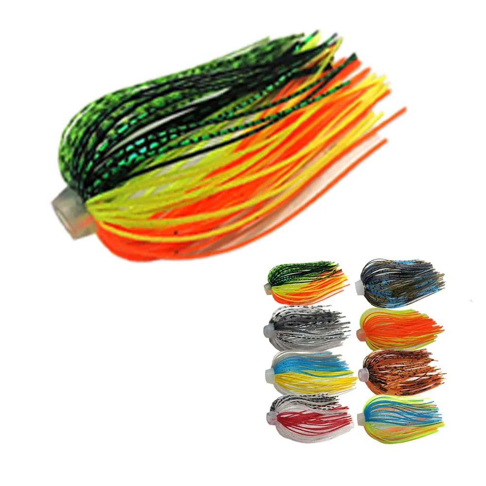 3/10 Pcs/Lot 88 Strands 64mm Silicone Skirts Elastic Hole Umbrella Skirts Fishing Accessories Buzzbaits Spinner Buzz Bait