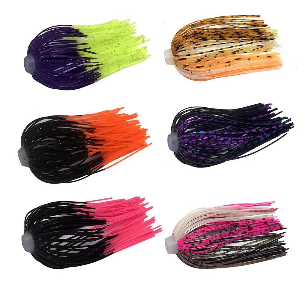 3/10 Pcs/Lot 88 Strands 64mm Silicone Skirts Elastic Hole Umbrella Skirts Fishing Accessories Buzzbaits Spinner Buzz Bait