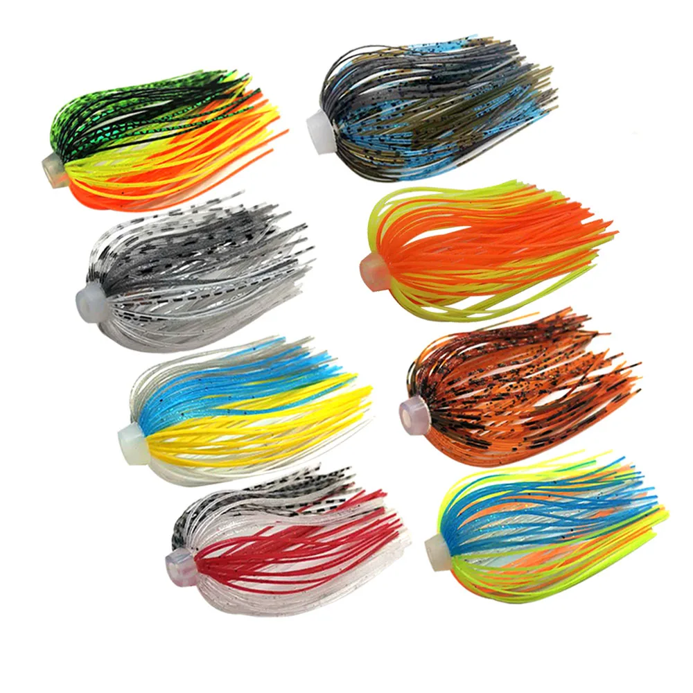 3/10 Pcs/Lot 88 Strands 64mm Silicone Skirts Elastic Hole Umbrella Skirts Fishing Accessories Buzzbaits Spinner Buzz Bait