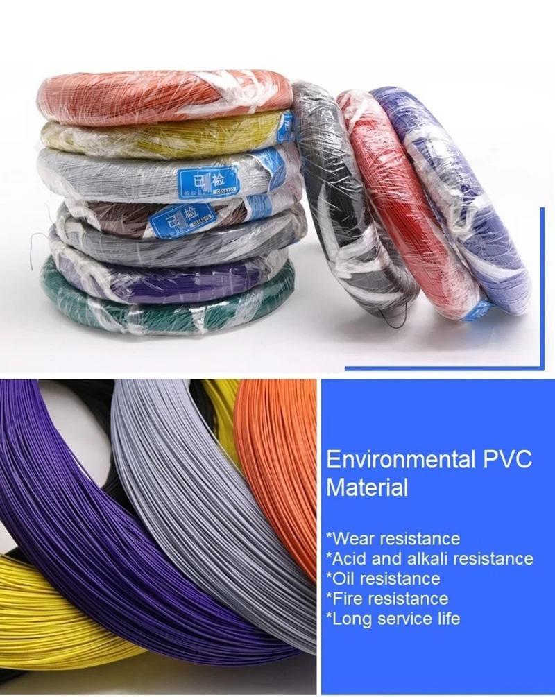 5/10M UL1571 Wire 32 30 28 26 24 22 20 18 16AWG Electronic Cable PVC Insulated Tinned Copper Environmental LED Line