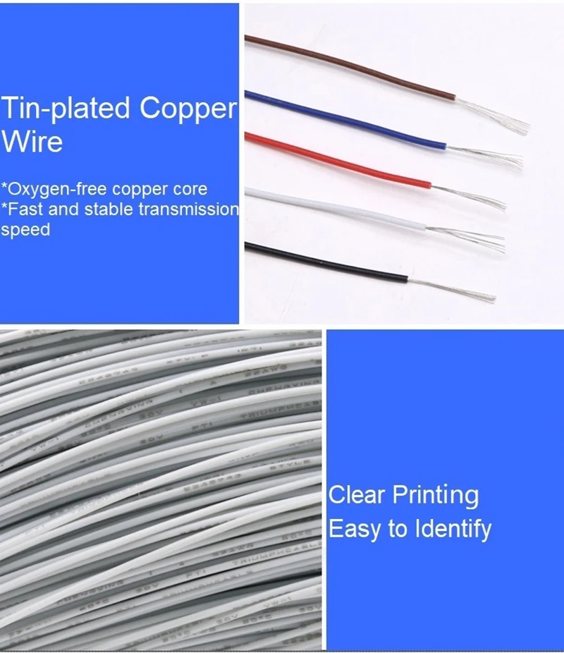 5/10M UL1571 Wire 32 30 28 26 24 22 20 18 16AWG Electronic Cable PVC Insulated Tinned Copper Environmental LED Line