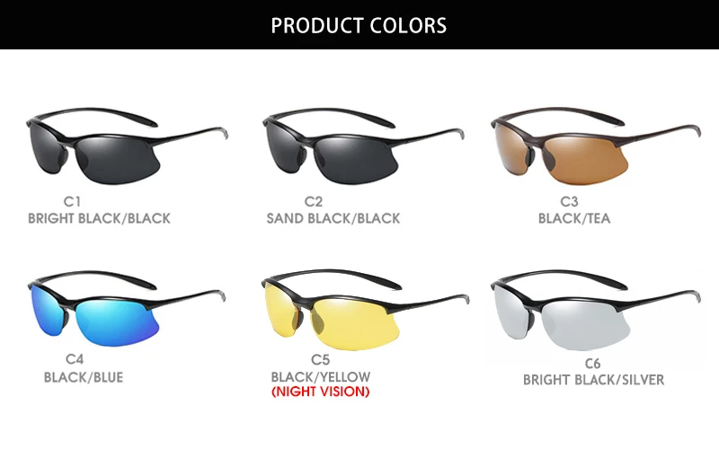 Ultralight Weight Sports Polarized Sunglasses Men Women TR90 Half Frame Fishing Sun Glasses Outdoor Driving Shades