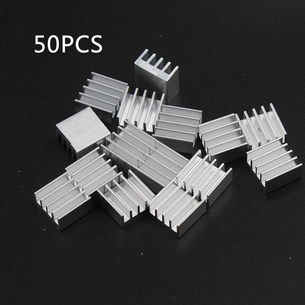 50pcs/lot Aluminum Heatsink 8.8*8.8*5mm Electronic Chip Radiator Cooler W/ Thermal for IC,3D Printer