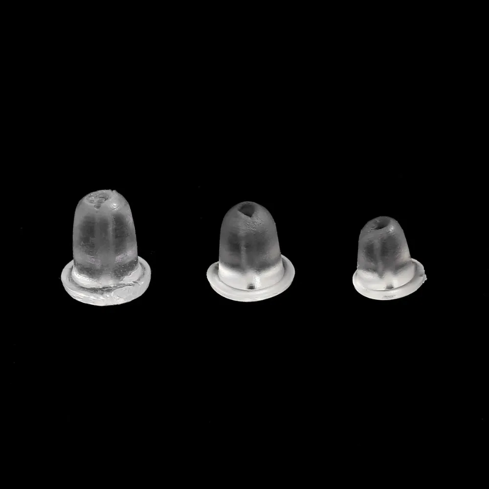 Wholesale 200Pcs/lot Stud Earring Backs Simple Clear Rubber Stoppers Silicone Round Ear Plugging Blocked For DIY Jewelry Making