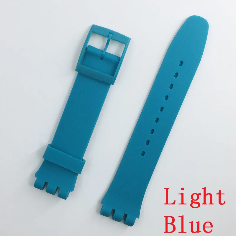 MR NENG Black Watchband for Swatch Strap Buckle For SWATCH Silicone Watch band 17mm 19mm 20mm Rubber Strap16MM Watch accessories