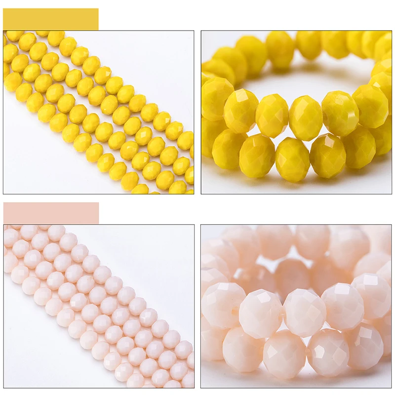 4 6 8 MM Austrian Round Rondelle Crystal Beads For DIY Bracelet Jewelry Making Supples Accessories Wheel Faceted Glass Beads