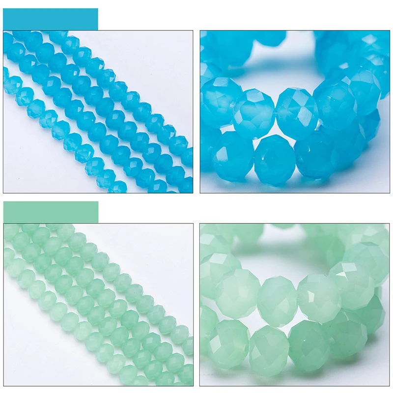 4 6 8 MM Austrian Round Rondelle Crystal Beads For DIY Bracelet Jewelry Making Supples Accessories Wheel Faceted Glass Beads