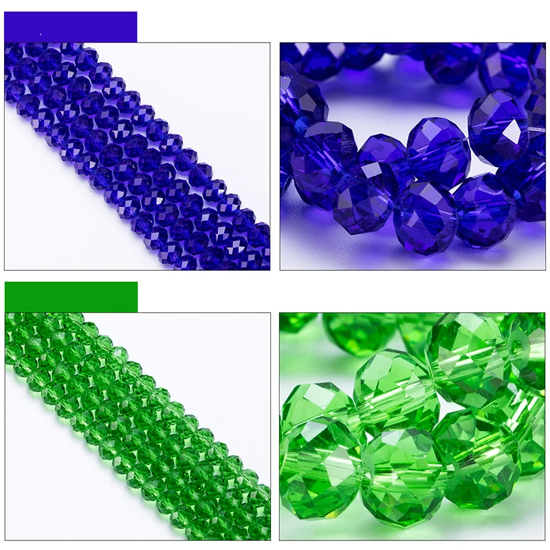 4 6 8 MM Austrian Round Rondelle Crystal Beads For DIY Bracelet Jewelry Making Supples Accessories Wheel Faceted Glass Beads