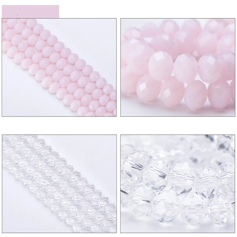 4 6 8 MM Austrian Round Rondelle Crystal Beads For DIY Bracelet Jewelry Making Supples Accessories Wheel Faceted Glass Beads
