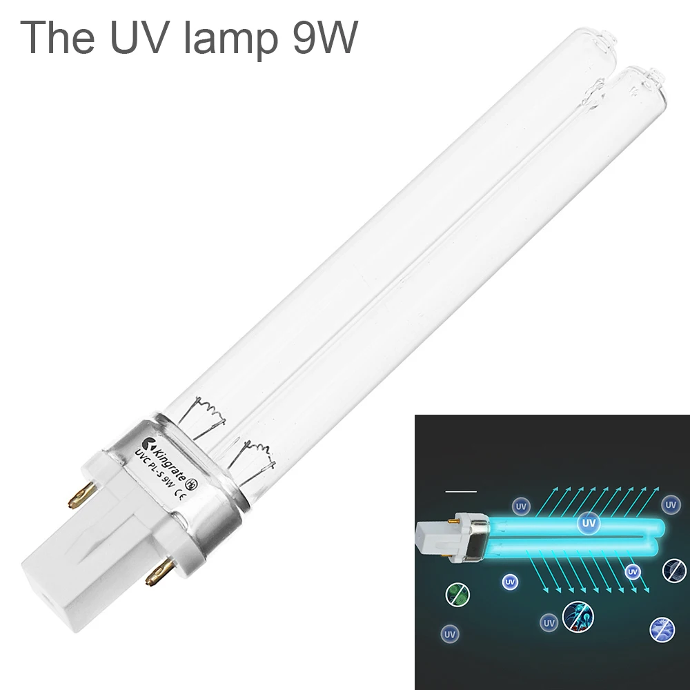 Quartz UV Sterilizer Lamp 5W 7W 9W 11W 13W G23/2G7 Tube Bulb UVC H-Shape Air Disinfection Ultraviolet Light Deodor Lighting Tube