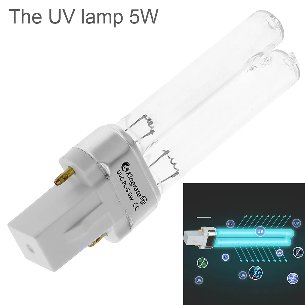 Quartz UV Sterilizer Lamp 5W 7W 9W 11W 13W G23/2G7 Tube Bulb UVC H-Shape Air Disinfection Ultraviolet Light Deodor Lighting Tube