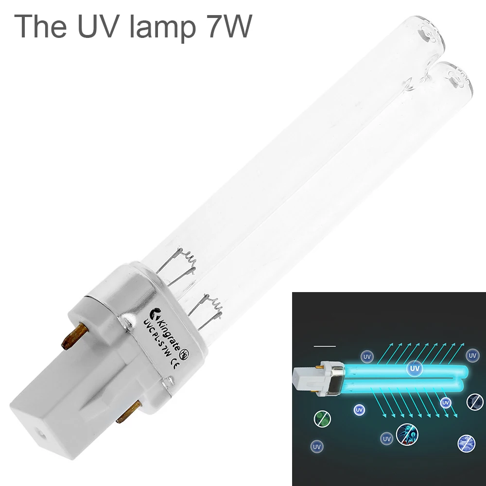 Quartz UV Sterilizer Lamp 5W 7W 9W 11W 13W G23/2G7 Tube Bulb UVC H-Shape Air Disinfection Ultraviolet Light Deodor Lighting Tube