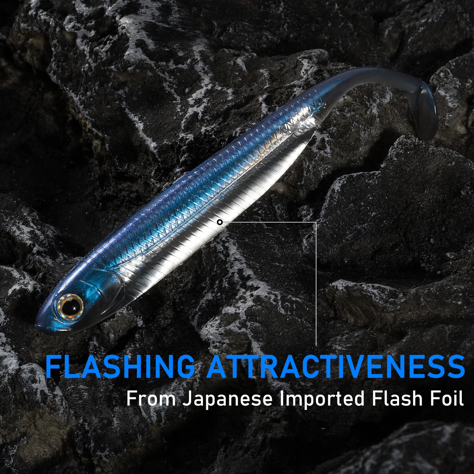 Dr.Fish 5/6pcs Fishing Soft Plastic Lures Silicone Bait Paddle Tail Shad Worm Swimbaits Freshwater Bass Trout 70mm 80mm 100mm