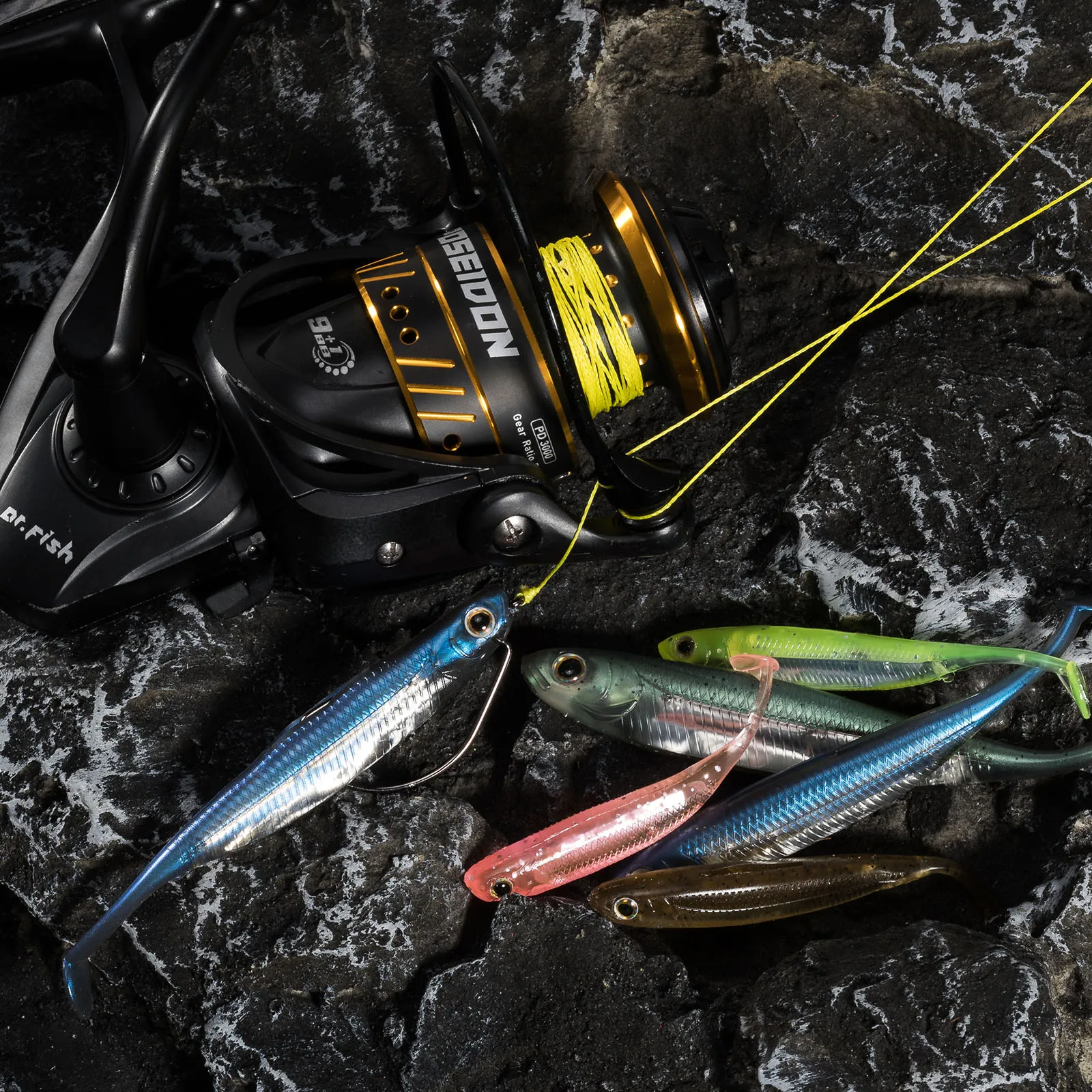 Dr.Fish 5/6pcs Fishing Soft Plastic Lures Silicone Bait Paddle Tail Shad Worm Swimbaits Freshwater Bass Trout 70mm 80mm 100mm