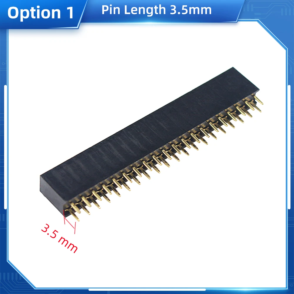 Raspberry Pi 20 Pin Double Row Pin Straight Header Strip PCB Connector for RPI 5 4B 3B+ 3B Zero W Orange Pi for Arduino