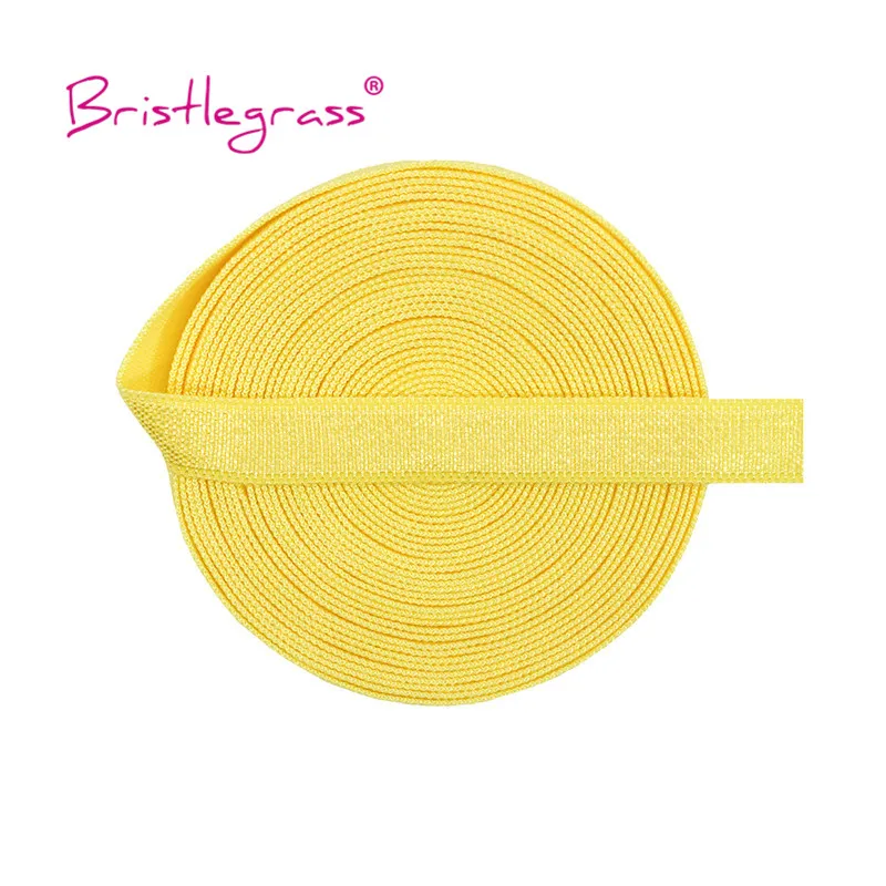 BRISTLEGRASS 2 5 10 Yard 3/8" 10mm Solid Shiny Non-Foldover Elastic Spandex Satin Band Bra Strap Headband Dress Sewing Lace Trim