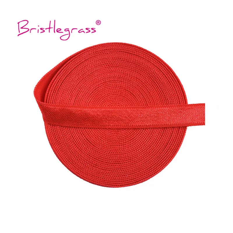 BRISTLEGRASS 2 5 10 Yard 3/8" 10mm Solid Shiny Non-Foldover Elastic Spandex Satin Band Bra Strap Headband Dress Sewing Lace Trim