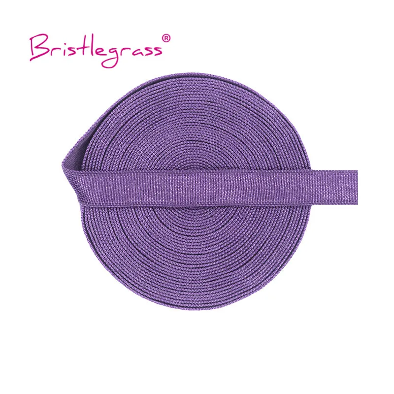 BRISTLEGRASS 2 5 10 Yard 3/8" 10mm Solid Shiny Non-Foldover Elastic Spandex Satin Band Bra Strap Headband Dress Sewing Lace Trim