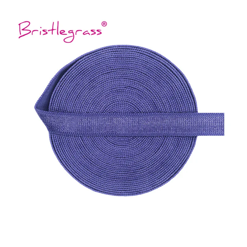 BRISTLEGRASS 2 5 10 Yard 3/8" 10mm Solid Shiny Non-Foldover Elastic Spandex Satin Band Bra Strap Headband Dress Sewing Lace Trim
