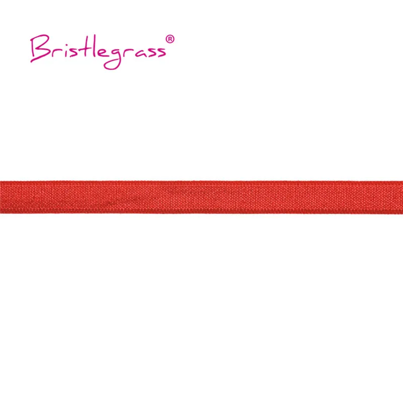BRISTLEGRASS 2 5 10 Yard 3/8" 10mm Solid Shiny Non-Foldover Elastic Spandex Satin Band Bra Strap Headband Dress Sewing Lace Trim