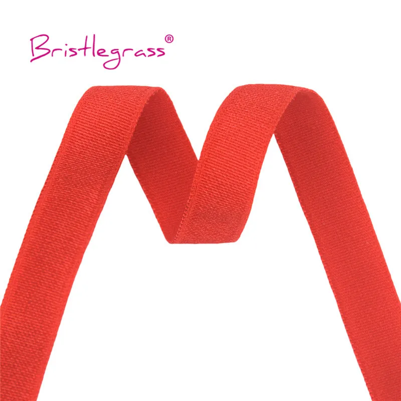 BRISTLEGRASS 2 5 10 Yard 3/8" 10mm Solid Shiny Non-Foldover Elastic Spandex Satin Band Bra Strap Headband Dress Sewing Lace Trim