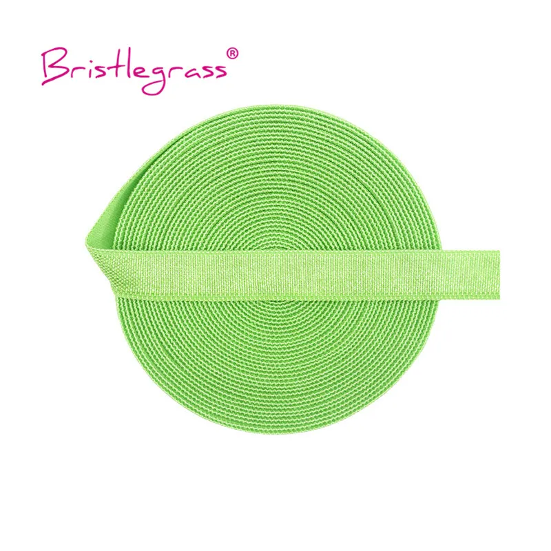 BRISTLEGRASS 2 5 10 Yard 3/8" 10mm Solid Shiny Non-Foldover Elastic Spandex Satin Band Bra Strap Headband Dress Sewing Lace Trim