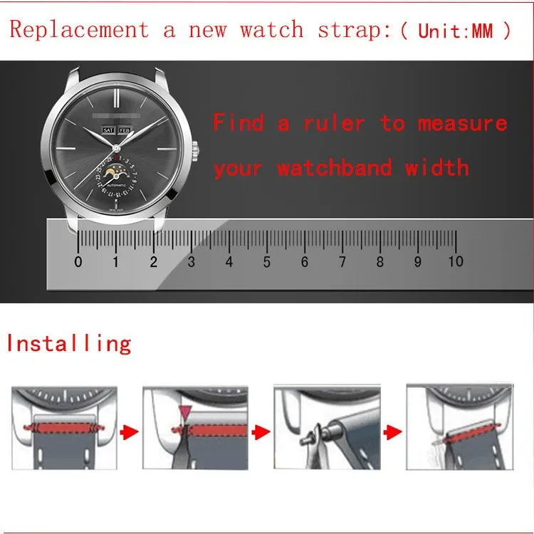 Leather Hand-Stitching Solid Color Watchband 18mm 20mm 22mm 24mm Breathable Hole Strap for Watch Watchbands Strap
