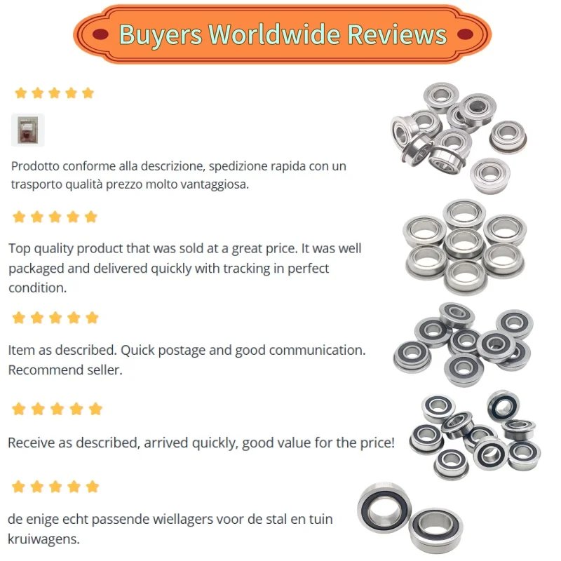 10Pcs F695 2RS Bearing 5x13x4mm F695 Bearing Flanged Bushing 695 Bearing ABEC-7 Miniature Ball Bearings For Voron