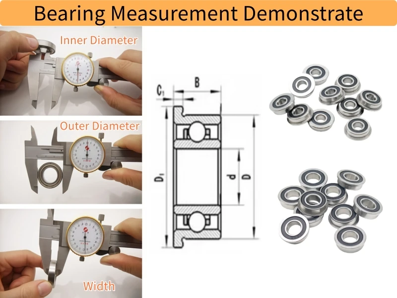 10Pcs F695 2RS Bearing 5x13x4mm F695 Bearing Flanged Bushing 695 Bearing ABEC-7 Miniature Ball Bearings For Voron